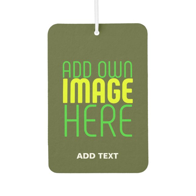 MODERNE EDITABLE ARMY GREEN IMAGE TEMPLATE AUTOLUFTERFRISCHER (Vorderseite)