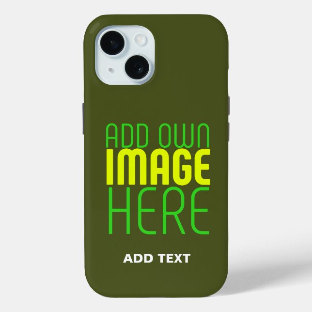 MODERNE EDITABLE ARMY GREEN IMAGE TEMPLATE Case-Mate iPhone HÜLLE (Rückseite)