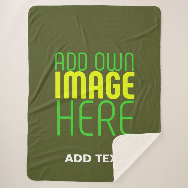 MODERNE EDITABLE ARMY GREEN IMAGE TEMPLATE SHERPADECKE (Vorderseite)