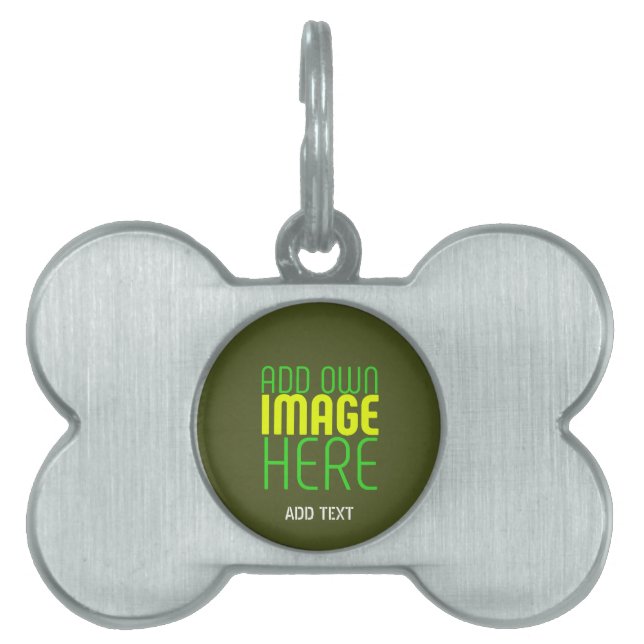 MODERNE EDITABLE ARMY GREEN IMAGE TEMPLATE TIERMARKE (Vorderseite)
