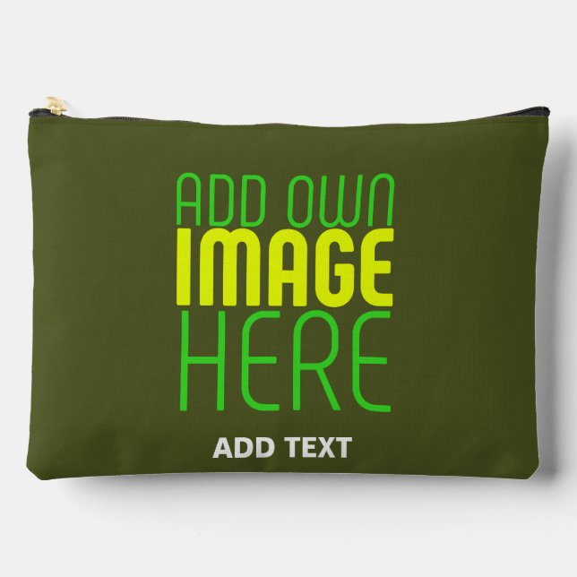 MODERNE EDITABLE ARMY GREEN IMAGE TEMPLATE ZUBEHÖRTASCHE (Vorderseite)