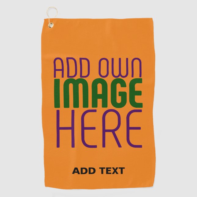 MODERNE EDITABLE DUNK ORANGE IMAGE-TEMPLATE GOLFHANDTUCH (Vorderseite)