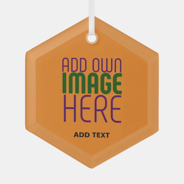 MODERNE EDITABLE DUNK ORANGE IMAGE-TEMPLATE ORNAMENT AUS GLAS (Vorderseite)