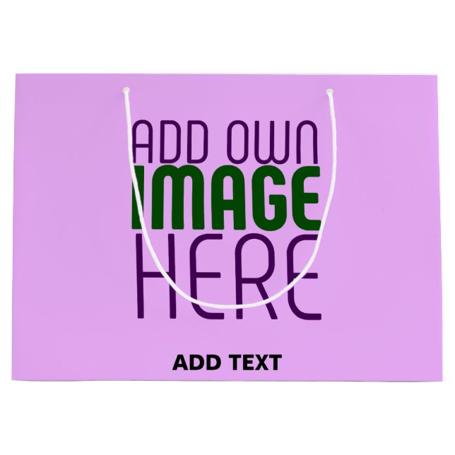 MODERNE EDITABLE EINFACHE MAUVE BILDERTEMPLATE GROßE GESCHENKTÜTE (Vorderseite)