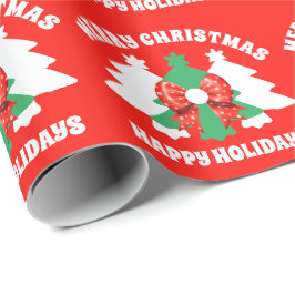 Moderne Editable frohe Weihnachten glückliche Feie Geschenkpapier