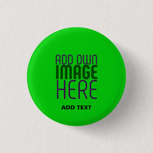 MODERNE, EDITABLE LIME GREEN BILDTEXTVORLAGE BUTTON (Vorderseite)
