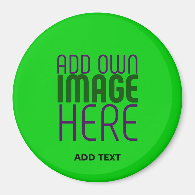 MODERNE, EDITABLE LIME GREEN BILDTEXTVORLAGE MAGNET (Vorne)
