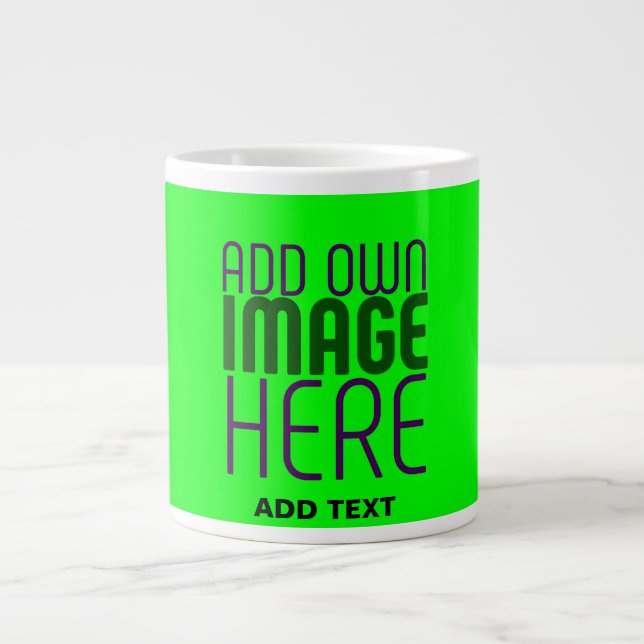 MODERNE, EDITABLE NEON GREEN IMAGE TEMPLATE Jumbo-Tasse (Vorderseite)
