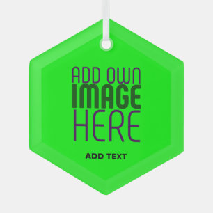 MODERNE, EDITABLE NEON GREEN IMAGE TEMPLATE ORNAMENT AUS GLAS