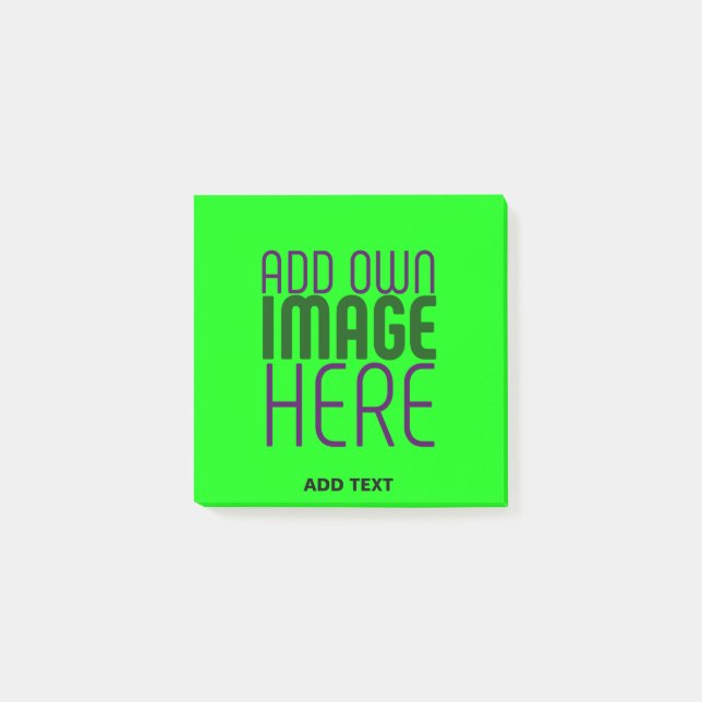 MODERNE, EDITABLE NEON GREEN IMAGE TEMPLATE POST-IT KLEBEZETTEL (Vorderseite)
