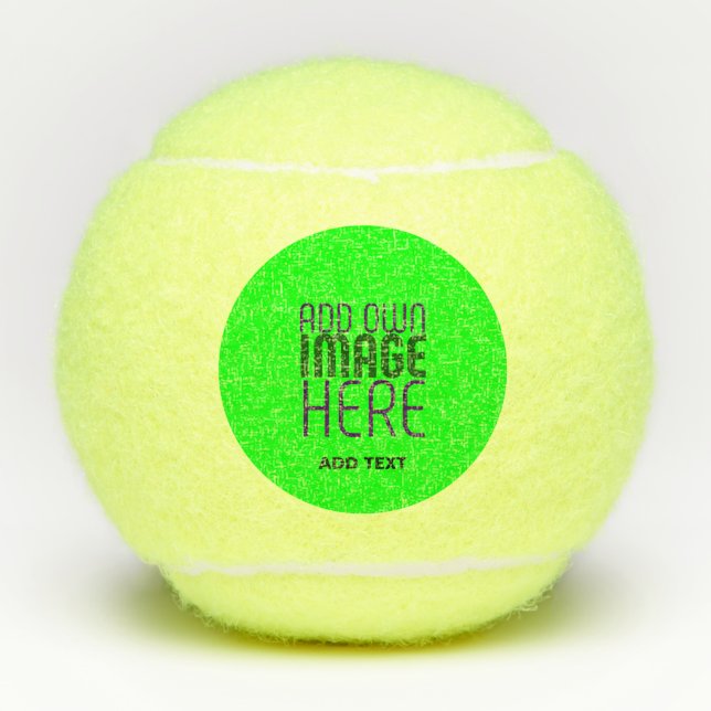 MODERNE, EDITABLE NEON GREEN IMAGE TEMPLATE TENNISBÄLLE (Vorderseite)