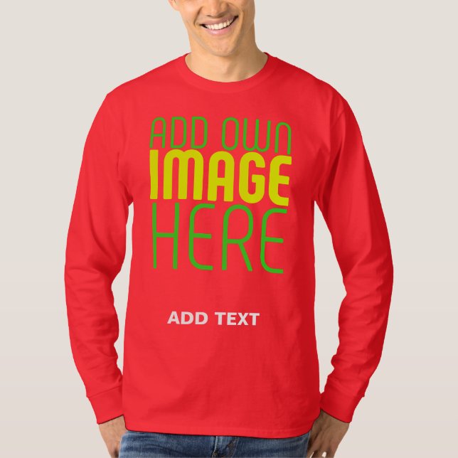 MODERNE EDITABLE, NIEDLICH TIEFE, ROTE BILDTEXTVOR T-Shirt (Vorderseite)