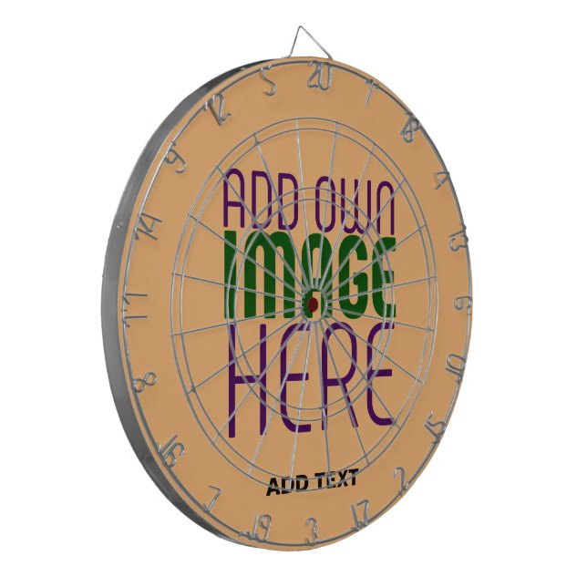 MODERNE EDITABLE PEACH ORANGE IMAGE TEMPLATE DARTSCHEIBE (Vorderseite Links)