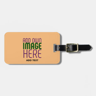 MODERNE EDITABLE PEACH ORANGE IMAGE TEMPLATE GEPÄCKANHÄNGER