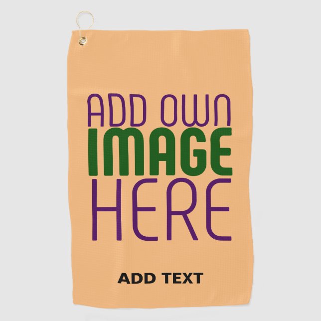 MODERNE EDITABLE PEACH ORANGE IMAGE TEMPLATE GOLFHANDTUCH (Vorderseite)