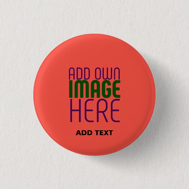 MODERNE EDITABLE RED ORANGE IMAGE TEMPLATE BUTTON (Vorderseite)