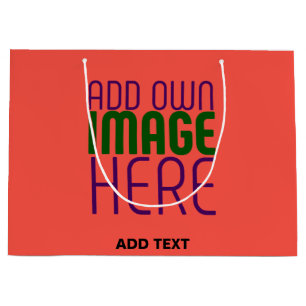 MODERNE EDITABLE RED ORANGE IMAGE TEMPLATE GROßE GESCHENKTÜTE