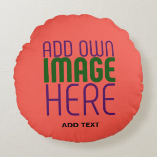 MODERNE EDITABLE RED ORANGE IMAGE TEMPLATE RUNDES KISSEN