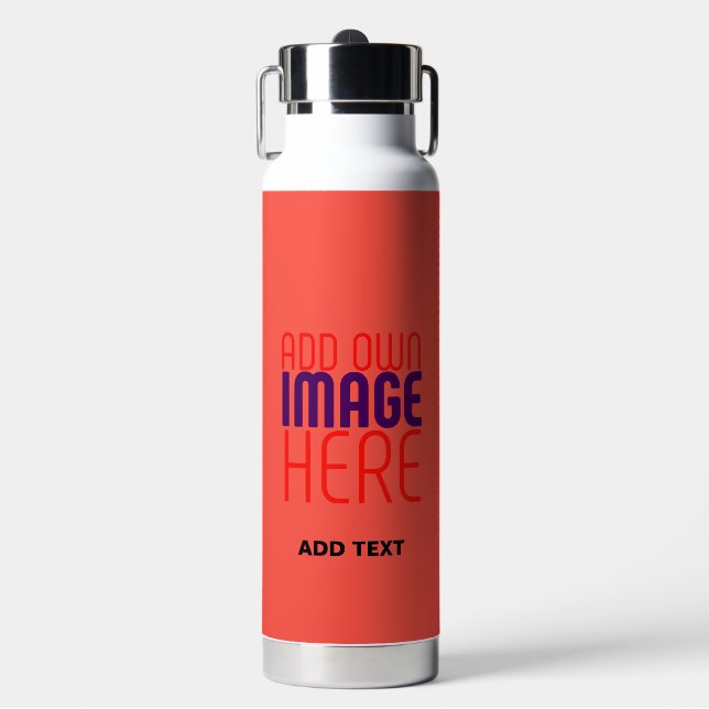 MODERNE EDITABLE RED ORANGE IMAGE TEMPLATE TRINKFLASCHE (Vorderseite)