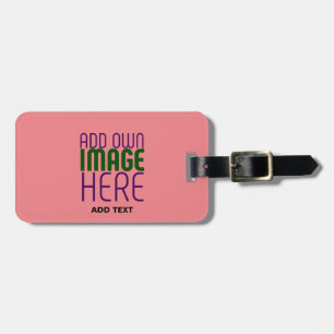 MODERNE, EDITABLE SALMON PINK BILDTEMPLATE GEPÄCKANHÄNGER