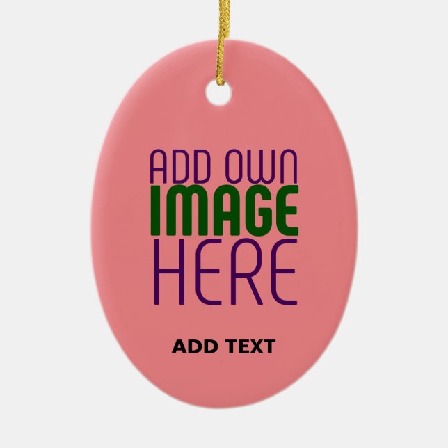 MODERNE, EDITABLE SALMON PINK BILDTEMPLATE KERAMIK ORNAMENT (Vorne)
