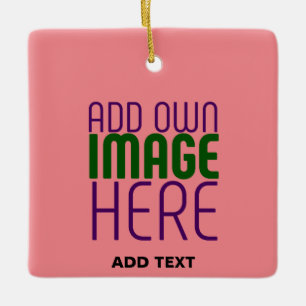 MODERNE, EDITABLE SALMON PINK BILDTEMPLATE KERAMIKORNAMENT