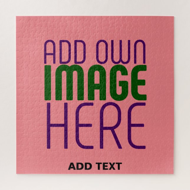MODERNE, EDITABLE SALMON PINK BILDTEMPLATE PUZZLE (Vertikal)