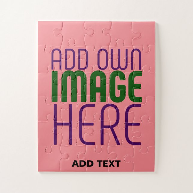 MODERNE, EDITABLE SALMON PINK BILDTEMPLATE PUZZLE (Vertikal)