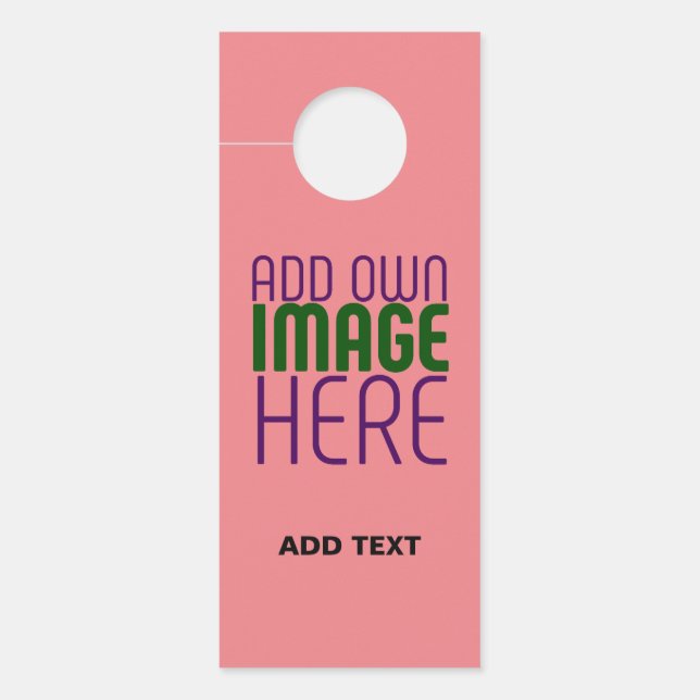 MODERNE, EDITABLE SALMON PINK BILDTEMPLATE TÜRANHÄNGER (Vorderseite)