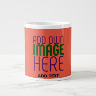 MODERNE EDITABLE TOMATO RED IMAGE TEXT TEMPLATE Jumbo-Tasse