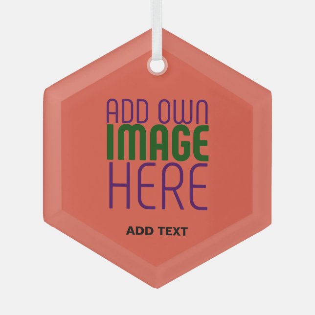 MODERNE EDITABLE TOMATO RED IMAGE TEXT TEMPLATE ORNAMENT AUS GLAS (Vorderseite)