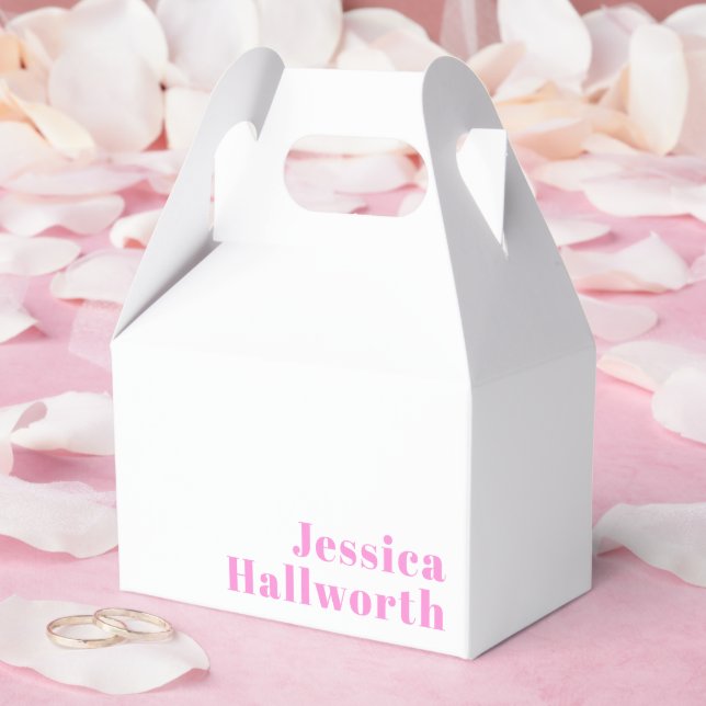 Moderne editierbare Geschäftsname oder Vor- und Na Geschenkschachtel (Hochzeit)
