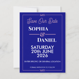 Moderne, editierbare Hochzeit-Save-the-Date-Karte Magneteinladung