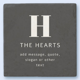 Moderne editierbare Monogramm-Name & Nachricht   S Steinuntersetzer