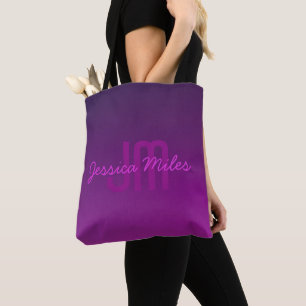 Moderne editierbare monogrammierte Text & Lila Omb