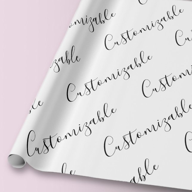 Moderne editierbare Skripttextvorlage | Schwarz &  Geschenkpapier (Von Creator hochgeladen)