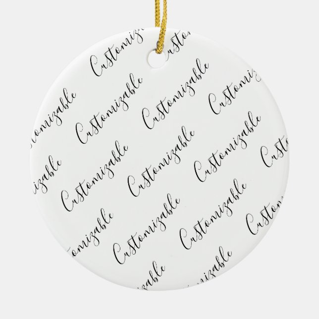 Moderne editierbare Skripttextvorlage | Schwarz &  Keramik Ornament (Vorne)