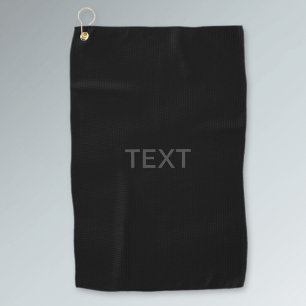 Moderne editierbare Text Dunkelgrau & Schwarz Golfhandtuch