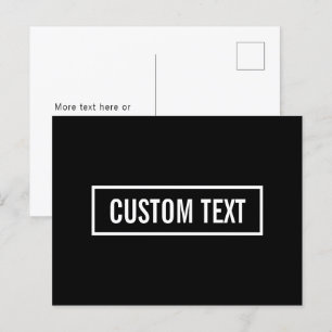 Moderne editierbare Text in weißem Logo-Stil-Rahme Postkarte