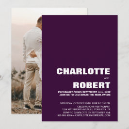 Moderne Eggplant Hochzeitssaison Einladung