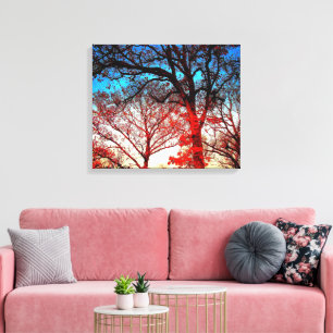 Moderne Eichenbäume Foto Canvas Print Leinwanddruck
