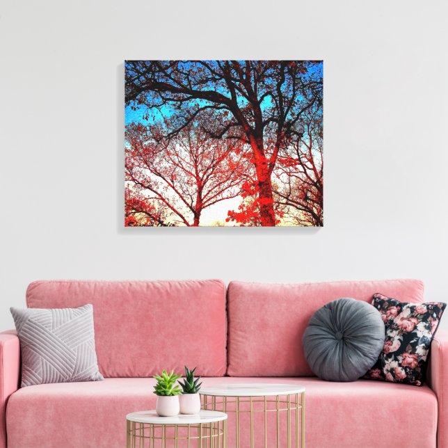 Moderne Eichenbäume Foto Canvas Print Leinwanddruck (Insitu (Wohnzimmer))