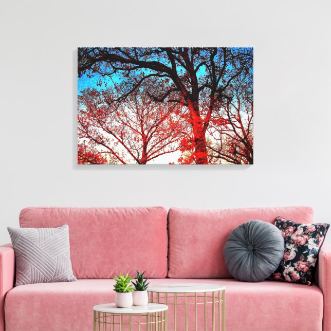Moderne Eichenbäume Foto Canvas Print Leinwanddruck (Insitu (Wohnzimmer))