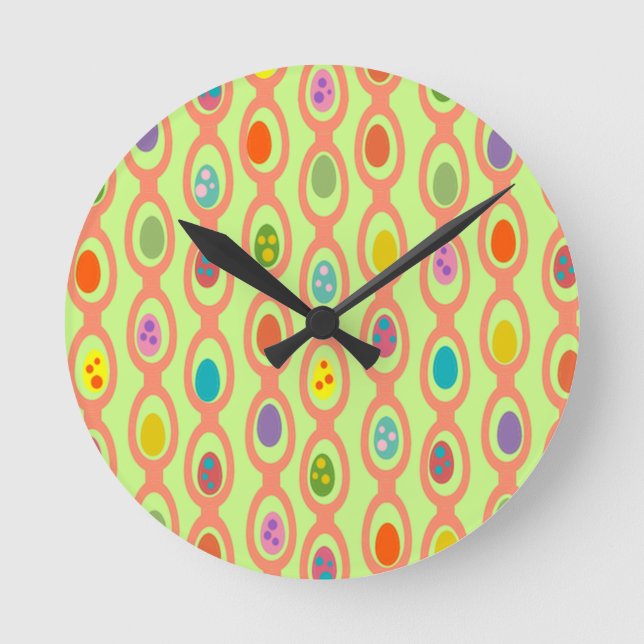 Moderne Eier aus dem Mittelalter  Runde Wanduhr (Vorderseite)