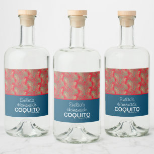 Moderne Eigenmarke Coquito Rezept Geschäft Alkoholflaschenetikett