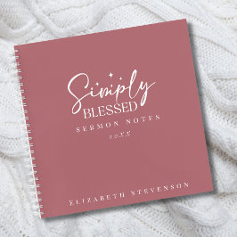 Moderne, einfach gesegnete rosafarbene Sermon-Note Notizbuch