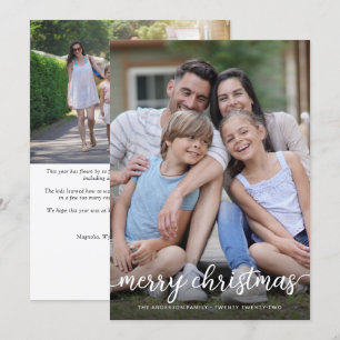 Moderne, einfache 2-Foto Frohe Weihnachten