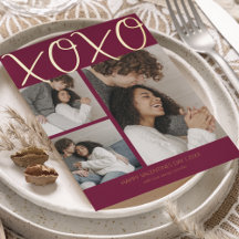 Moderne, einfache 3-Foto-Valentinstag