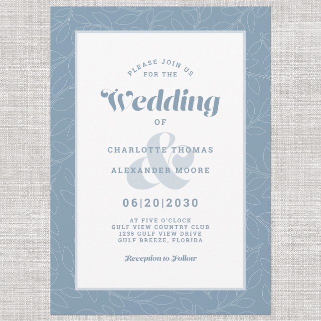 Moderne, einfache Abstrakte Blätter Muster | Dusty Einladung (Von Creator hochgeladen)