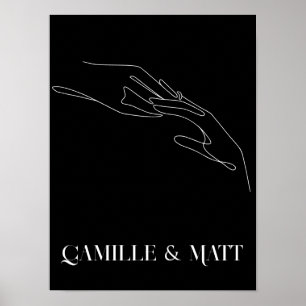 Moderne, einfache Abstrakte Linie Art ,boho chic P Poster